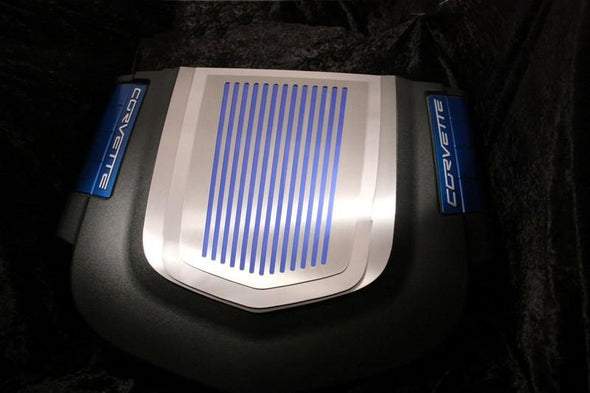 C6 Corvette ZR1 Engine Shroud Cover Ribbed Style - 2Pc Polished Stainless Steel