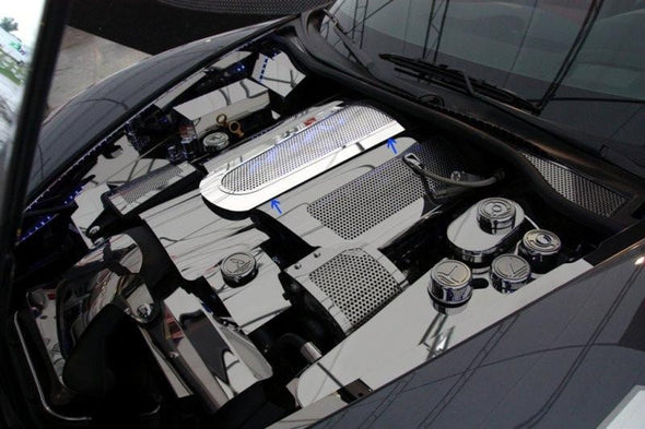 C6 Corvette | Plenum Cover | Perforated Stainless Steel | Low Profile | 2008-2013