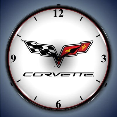 C6 Corvette Lighted Wall Clock - [Corvette Store Online]