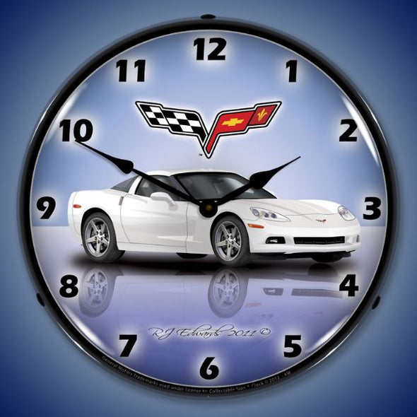 C6 Corvette Lighted Clock | Factory Colors - [Corvette Store Online]