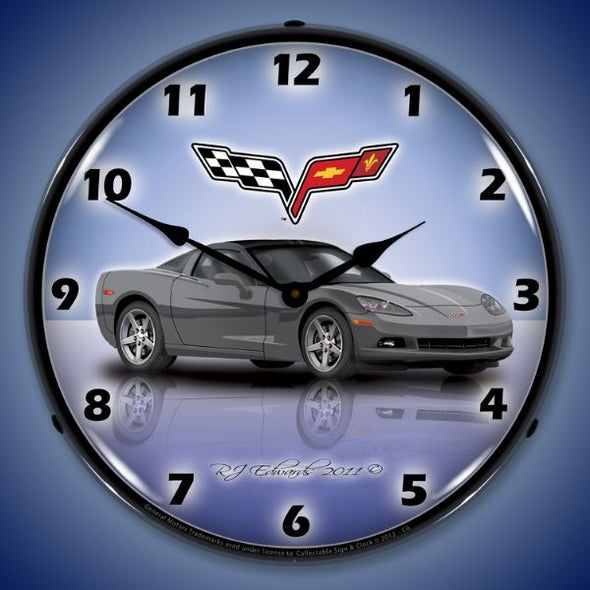 C6 Corvette Lighted Clock | Factory Colors - [Corvette Store Online]