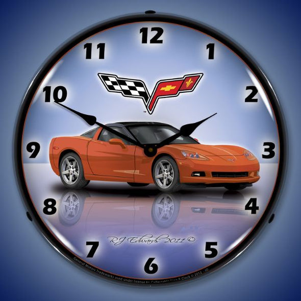 C6 Corvette Lighted Clock | Factory Colors - [Corvette Store Online]