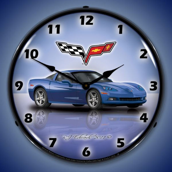 C6 Corvette Lighted Clock | Factory Colors - [Corvette Store Online]