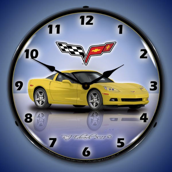 C6 Corvette Lighted Clock | Factory Colors - [Corvette Store Online]