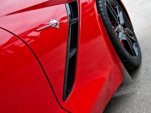 C7 Corvette Z06 / Grand Sport 2Pc Mud Guard Set - Polished w/ Carbon Fiber Backing