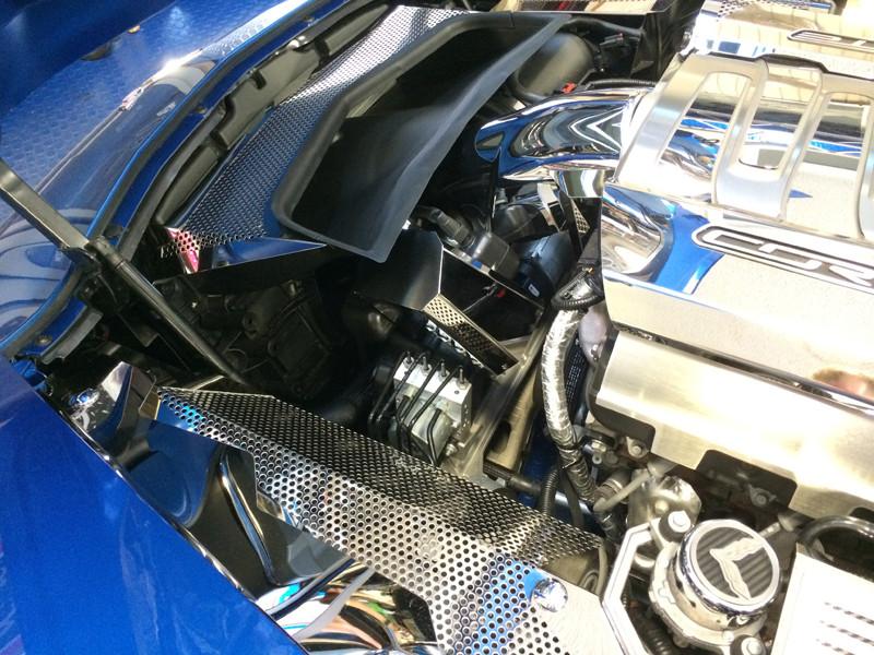 C7 Corvette Air Capacitor Cover - Brushed / Polished Stainless Steel