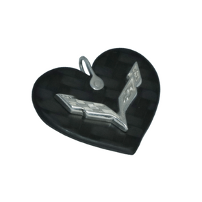 C7 Corvette Carbon Fiber Heart Pendant