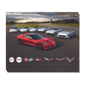 C7 Corvette Generations Gallery Wrapped Canvas Print Artwork