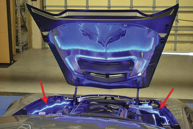C7 Corvette LED Illuminated Fender Caps - 2Pc Brushed Stainless Steel