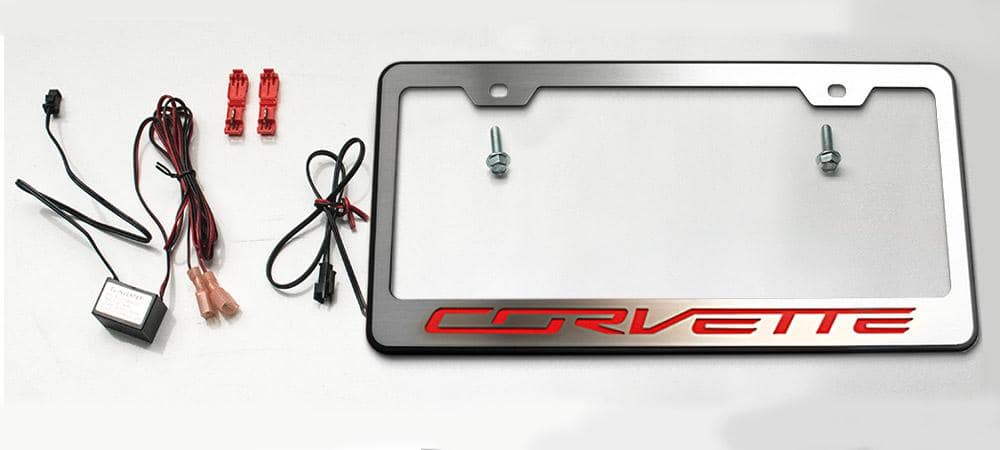 C7 Corvette License Plate Frame | LED Illuminated "Corvette" Lettering
