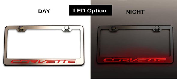 C7 Corvette License Plate Frame | LED Illuminated "Corvette" Lettering