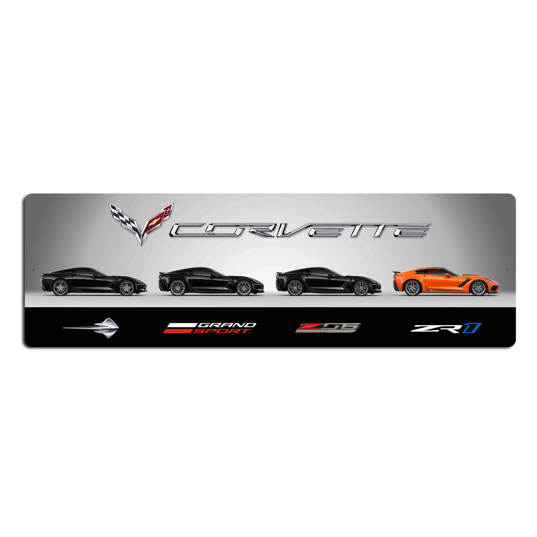 c7-corvette-models-metal-print-sign