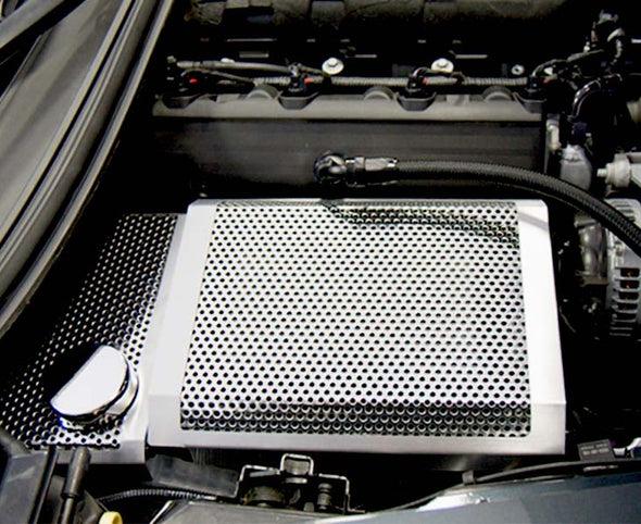 C7 Corvette | Perforated / Brushed Stainless Steel Fuse Box Cover