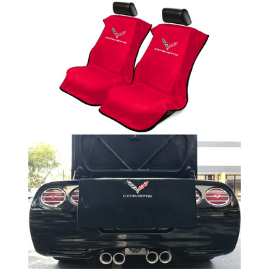 C7 Corvette Seat Towel / Seat Cover + Trunk Towel Bumper Protector Bundle