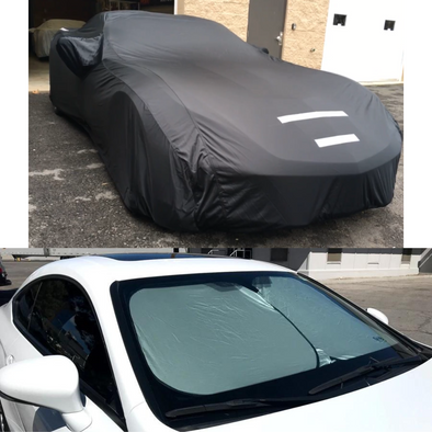 C7 Corvette Select-Fleece Car Cover and OC Sun Shade Bundle