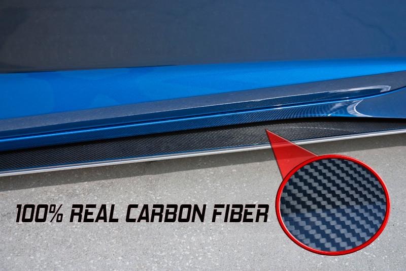 C7 Corvette Side Skirts - Stainless Steel w/ Real Carbon Fiber Inlay