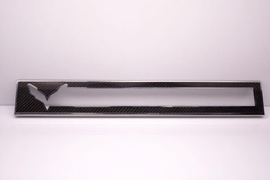 C7 Corvette Stingray Carbon Fiber Door Sill Overlay 2Pc Stainless Steel Trim