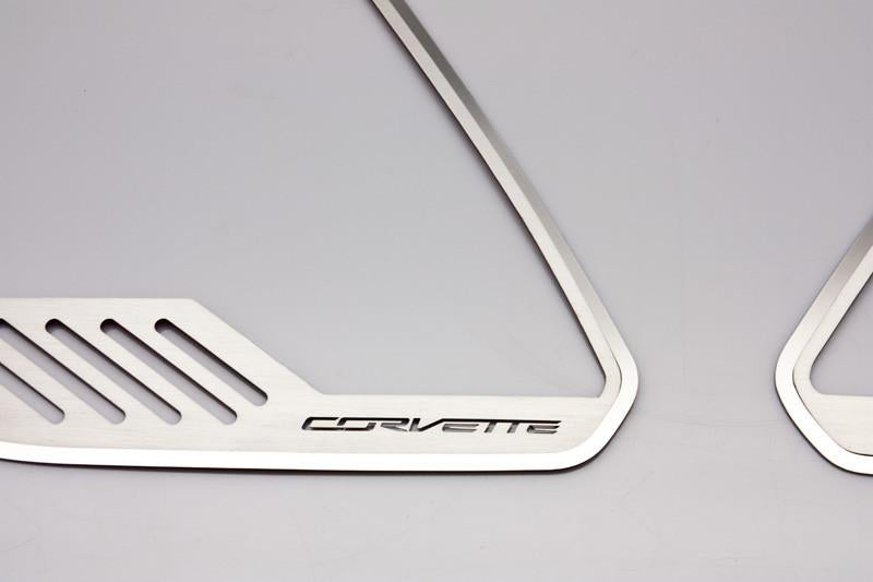 C7 Corvette Stingray Door Speaker Trim - Brushed Stainless Steel