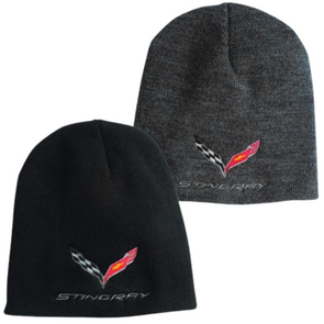 C7 Corvette Stingray Flag Knit Pullover Beanie