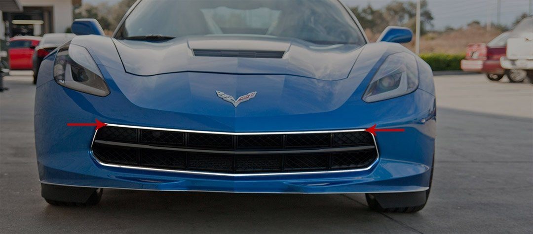 C7 Corvette Stingray Front Grille Factory Trim Ring - Polished Stainless Steel
