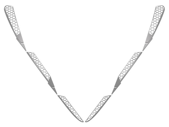 C7 Corvette Stingray Front Side Vent Matrix Series Mesh Grill Overlay - 10Pc