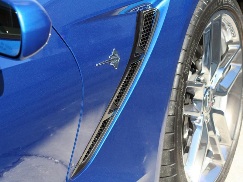 C7 Corvette Stingray Front Side Vent Mesh Grill Overlay - 6Pc Polished Stainless Steel