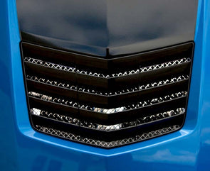 C7 Corvette Stingray / Grand Sport Laser Mesh Hood Vent Grille - Polished Stainless Steel