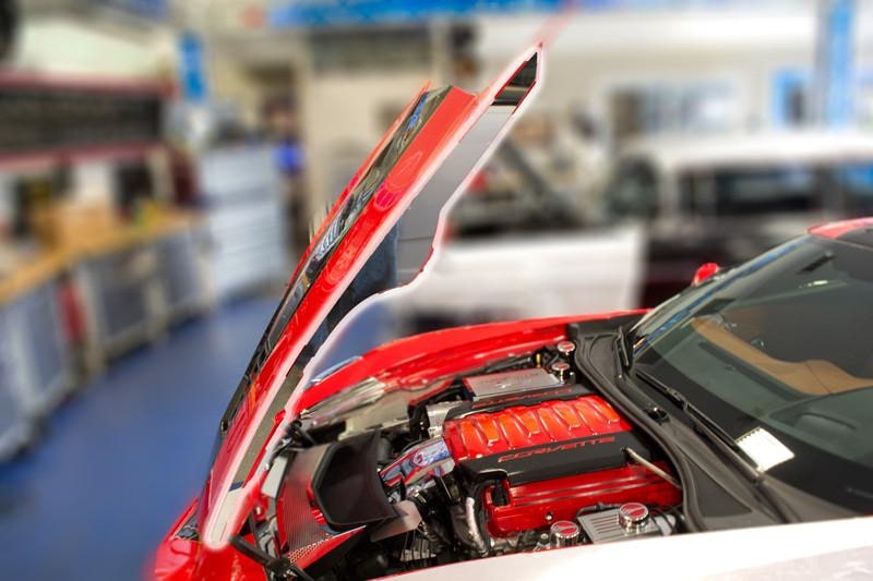 C7 Corvette Stingray Hood Side Caps - 2Pc Polished Stainless Steel