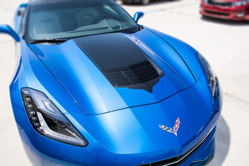 C7 Corvette Stingray Hood Vent Graphic - Faux Carbon Fiber