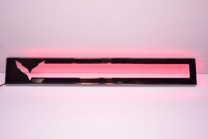 C7 Corvette Stingray LED Illuminated Carbon Fiber Door Sill Overlay 2Pc Stainless Steel Trim