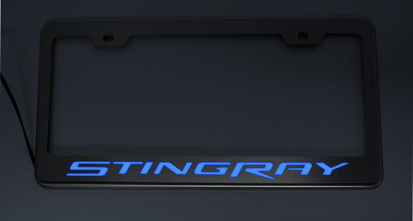 C7 Corvette License Plate Frame Stingray Lettering | LED Light Up Illumination