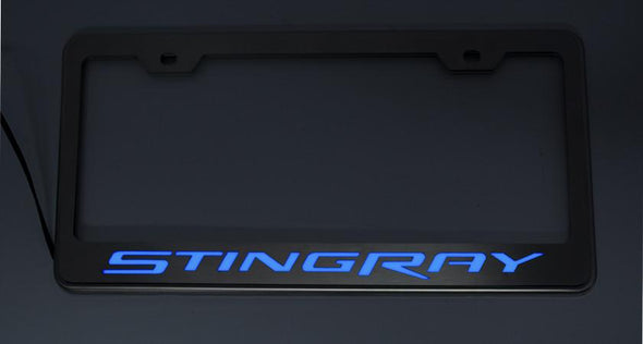 C7 Corvette License Plate Frame Stingray Lettering | LED Light Up Illumination