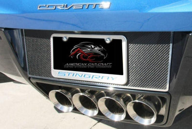 C7 Corvette Tag Back Plate - Carbon Fiber / Stainless Steel Trim
