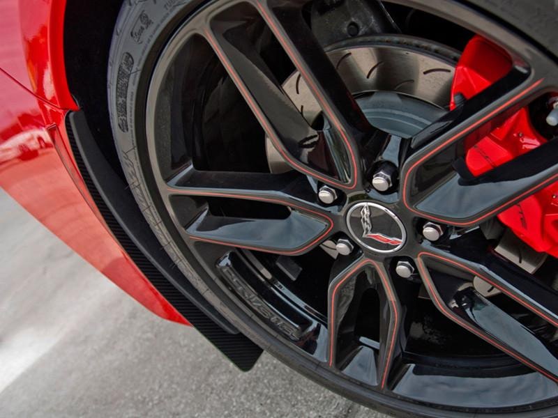 C7 Corvette Z06 Polished Carbon Fiber Backed Mud Guards