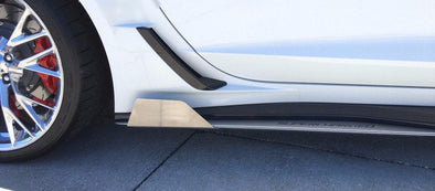 C7 Corvette Z06 Side Skirt Extension Fins - Brushed Stainless Steel