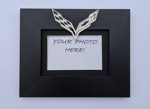 C7 Corvette Crossed Flag Emblem Picture Frame