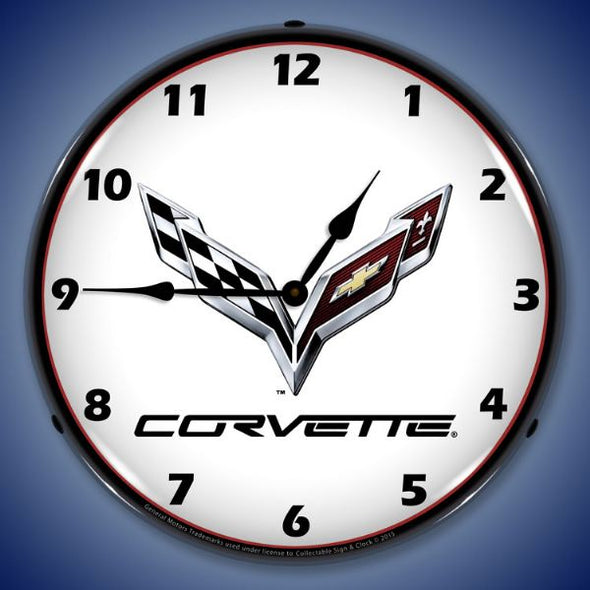 C7 Corvette Lighted Wall Clock - [Corvette Store Online]