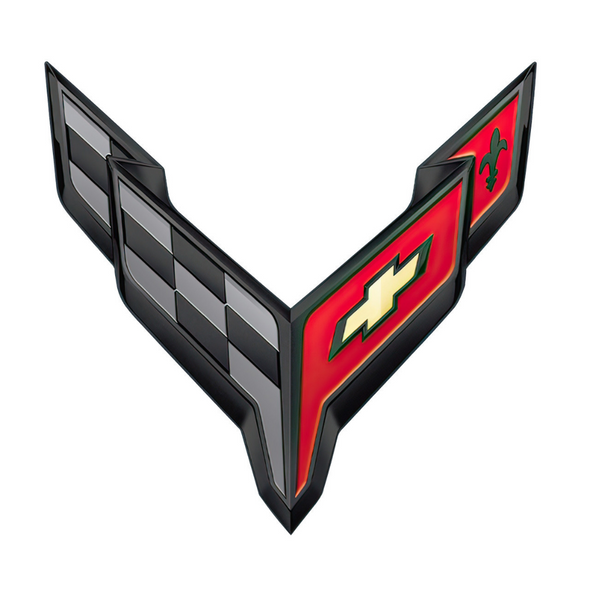 c8-corvette-black-crossed-flags-emblem-steel-sign