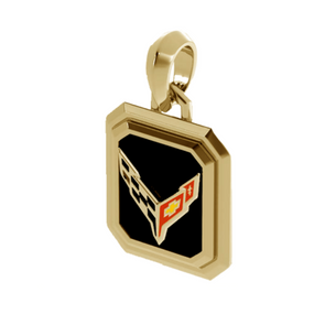 C8 Corvette Onyx Pendant - 14k Yellow Gold