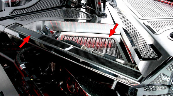 C8 Corvette Perforated Header Guard Cover Kit w/ Crossmember Covers w/ Carbon Fiber Top Plate
