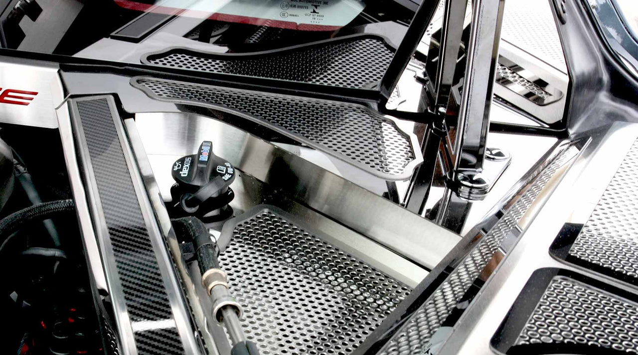 C8 Corvette Rear Cowl Covers - Stainless Steel w/ Choice of Insert