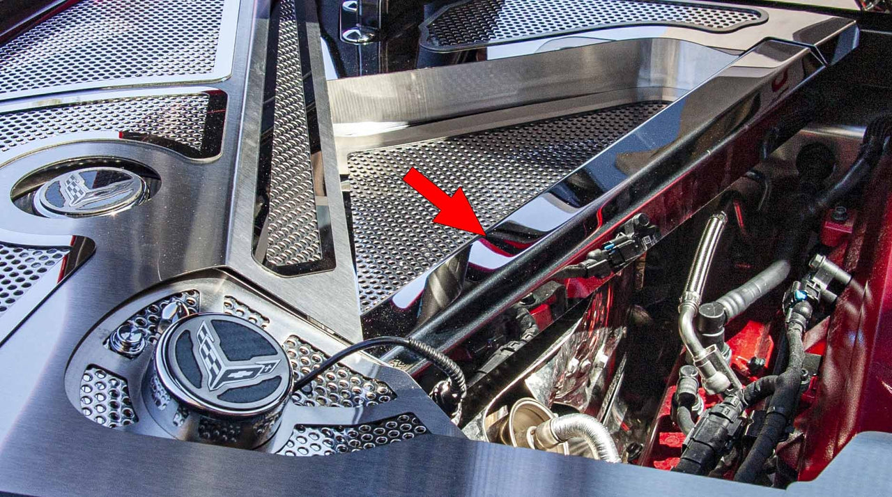 C8 Corvette Rear Crossmember Cover Top Plates - Stainless Steel, Choose Finish