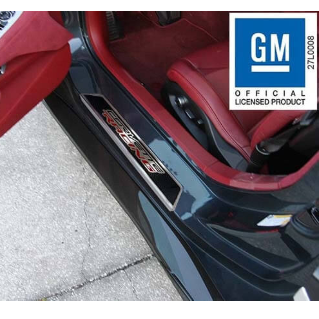 C8 Corvette Stainless Steel Replacement Door Sills - Corvette Racing