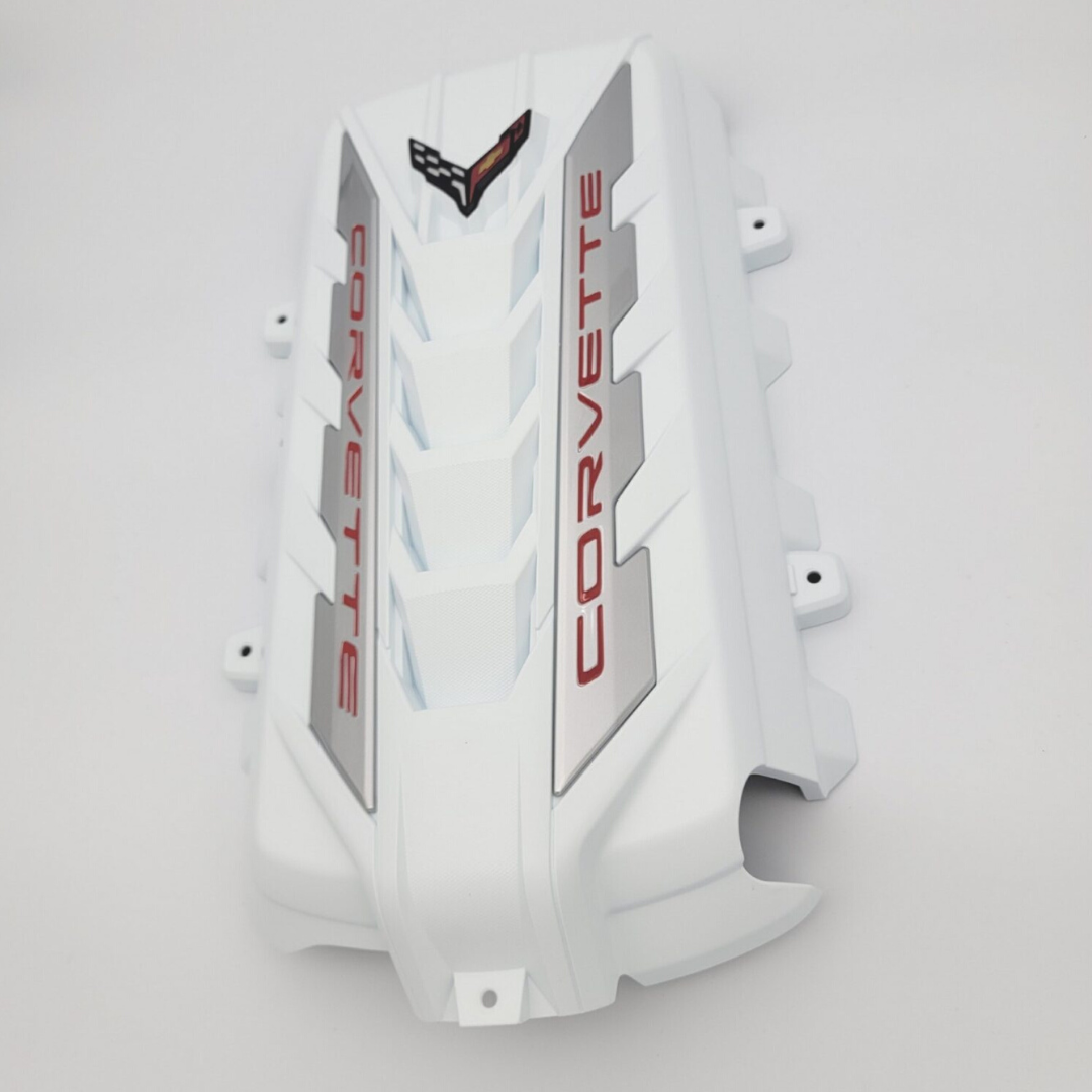 C8 Corvette Arctic White Engine Cover Corvette Store Online