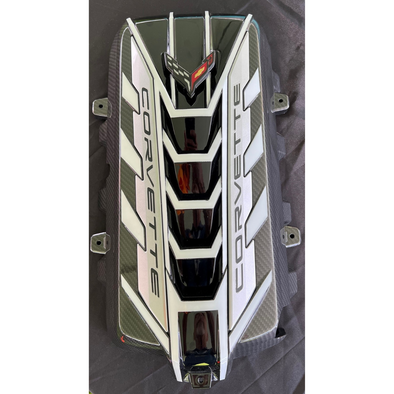 C8 Corvette Stingray Arctic White Premium Engine Cover