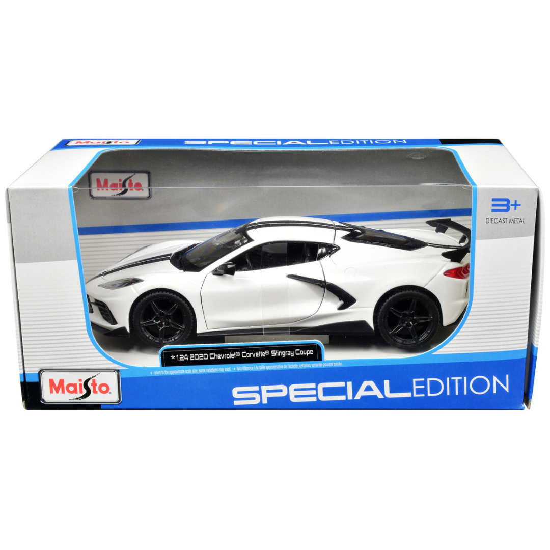 C8 Corvette Stingray Coupe White 1 24 Diecast Corvette Store Online