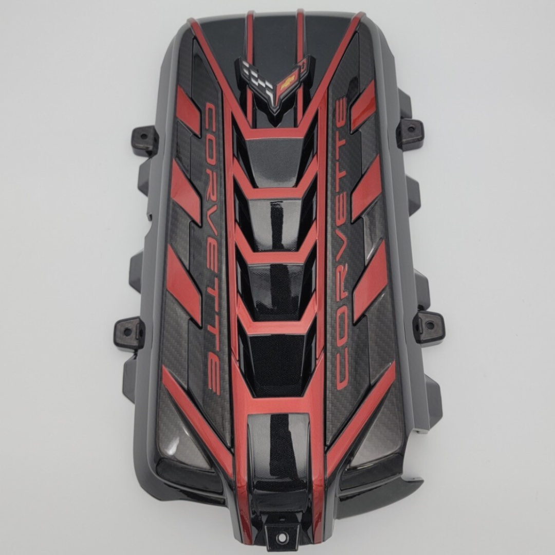 C8 Corvette Edge Red Premium Engine Cover Corvette Store Online