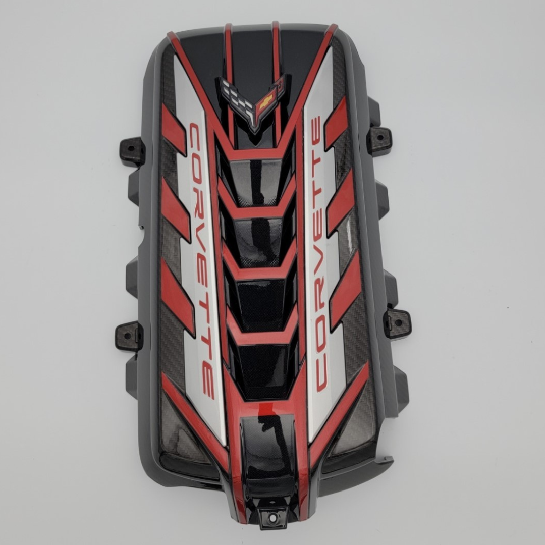 C8 Corvette Edge Red Premium Engine Cover | Corvette Store Online