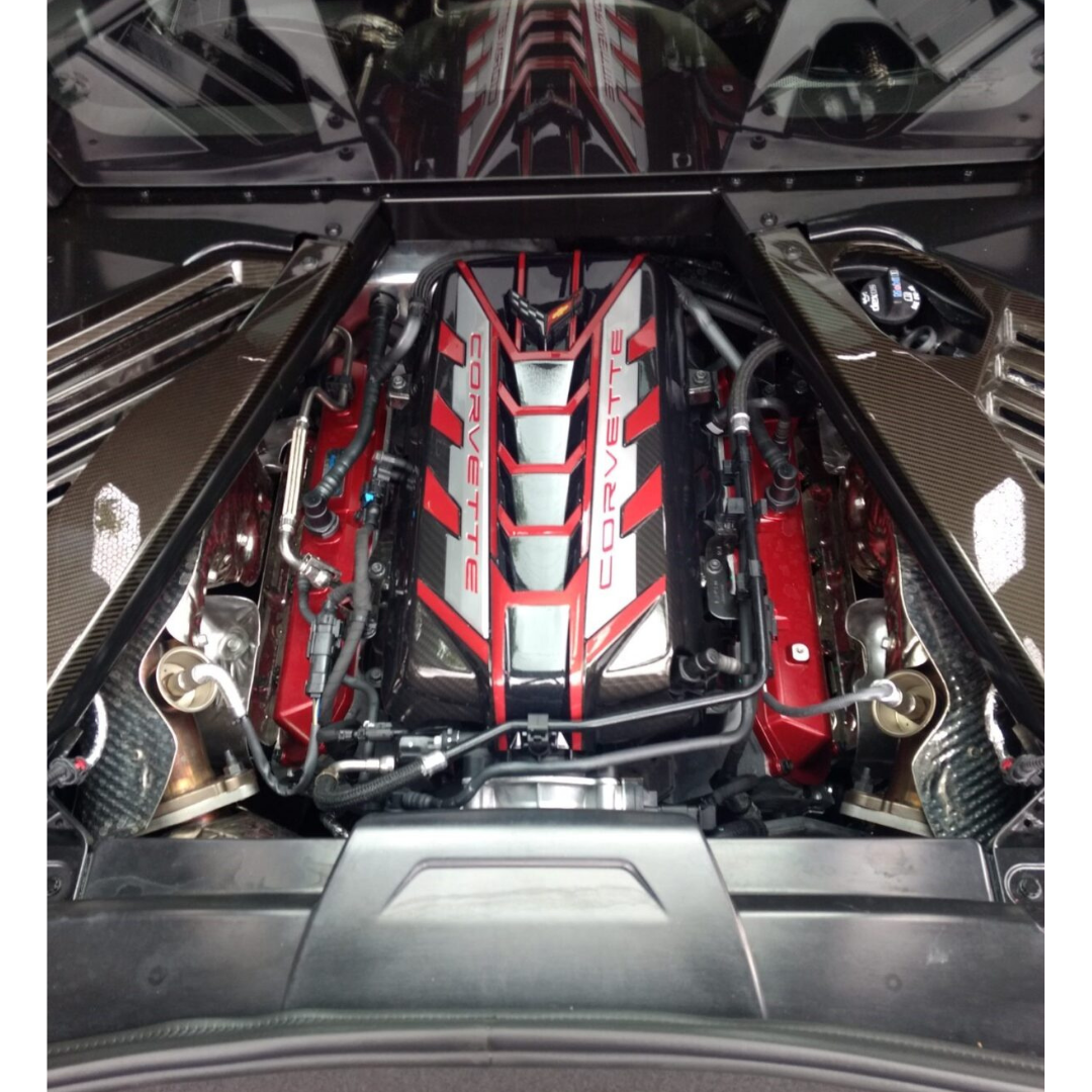 C8 Corvette Edge Red Premium Engine Cover | Corvette Store Online