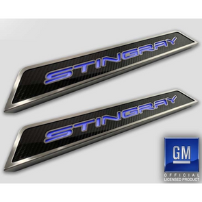 C8 Corvette Stingray Stainless Steel Replacement Door Sills - Illuminated